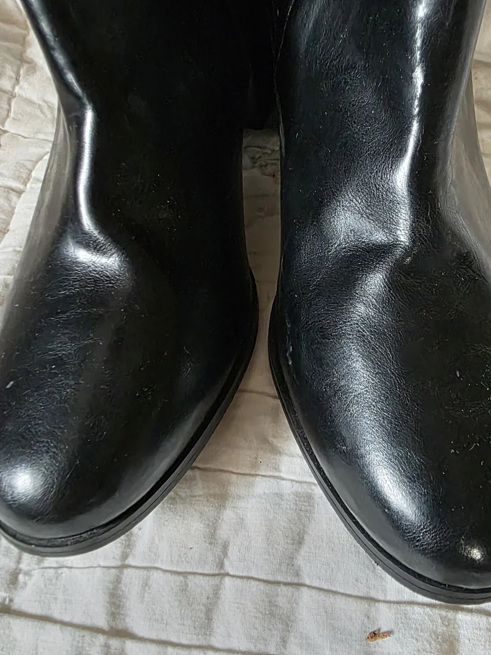 H&M Black Leather Block Heel Chelsea Booties